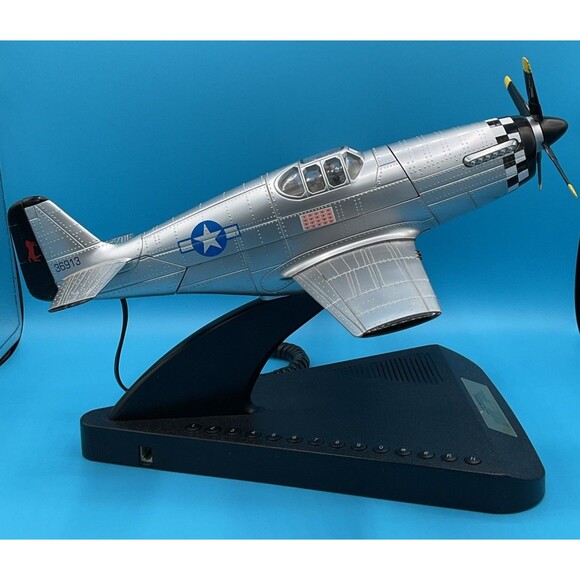 P-51 Mustang Fighter Aircraft Telephone Desk Phone Plane By Telemania - Picture 5 of 16